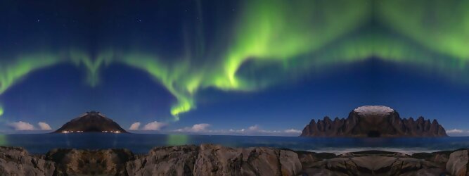 Gran Canaria Ferienwohnung Reisetipps - Polarlichter Norwegen Tromso - Skandinaviens eiskalte Schönheit fasziniert mit atemberaubenden Nordlichtern und geradezu außerirdisch imposanten Gebirgskulissen. Land der Mitternachtssonne am Polarkreis, ein Paradies für Wanderer, Naturfreunde, Hobbyfotografen und Instagram er/innen. Tromsø liegt unter dem sogenannten „Nordpollichtoval“, das den magnetischen Nordpol wie ein Ring oder Gürtel umschließt. Hier wird das Polarlicht auch Aurora Borealis genannt. Aufgrund der Struktur des Erdmagnetfeldes sind sie in dieser Region auch in Zeiten geringer Sonnenaktivität besonders häufig und intensiv zu beobachten.